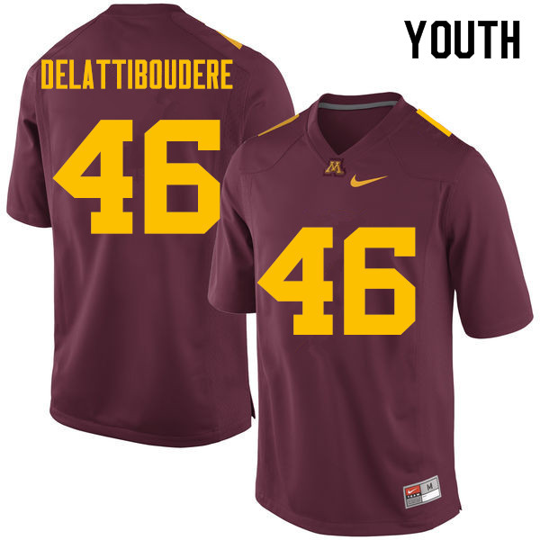 Youth #46 Winston DeLattiboudere Minnesota Golden Gophers College Football Jerseys Sale-Maroon - Click Image to Close